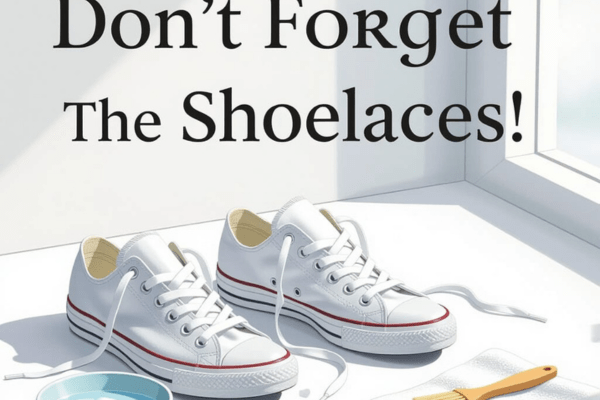 Don’t forget the shoelaces when cleaning your sneakers.