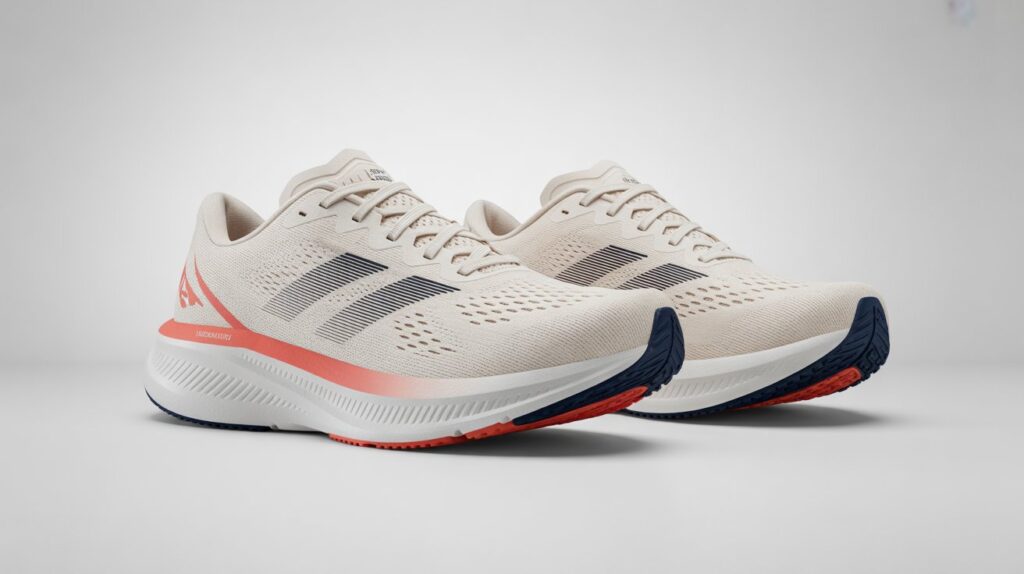 Lightweight cushioned running shoes with arch support designed for flat feet for comfortable and stable running.