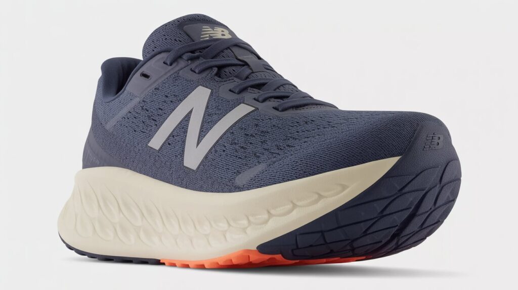 New Balance cushioned running shoe with thick sole designed for plantar fasciitis support and all-day comfort