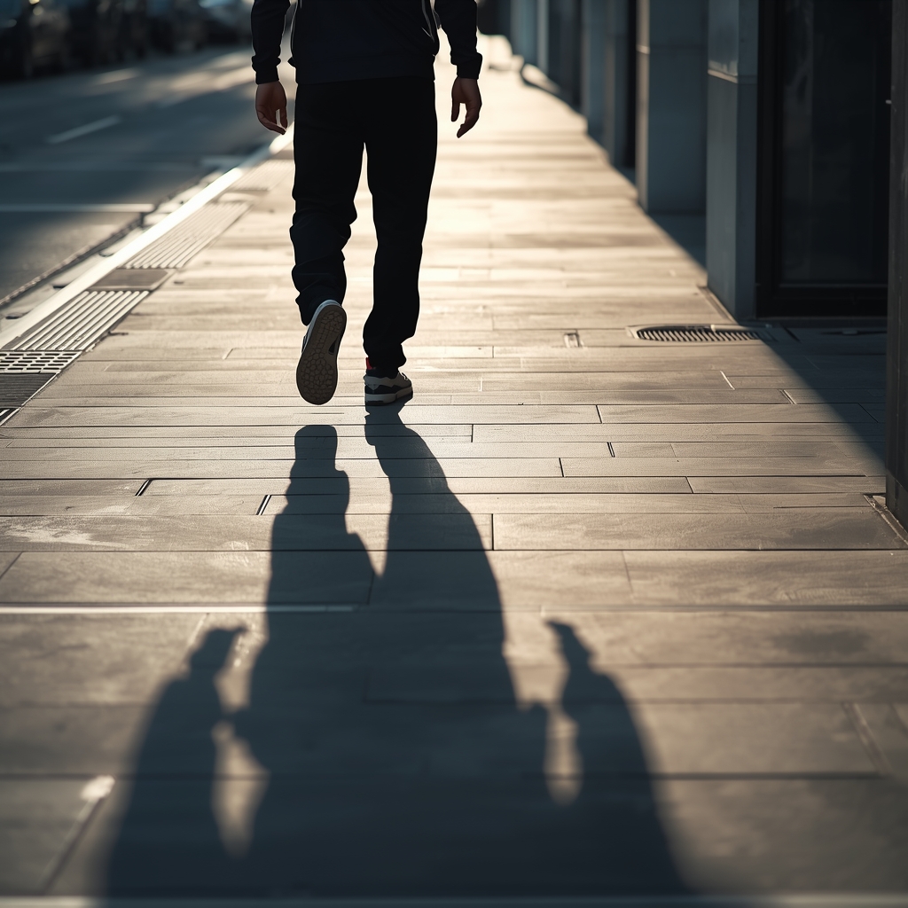 Man walking comfortably on a city sidewalk wearing best diabetic shoes for men for all-day support and stability