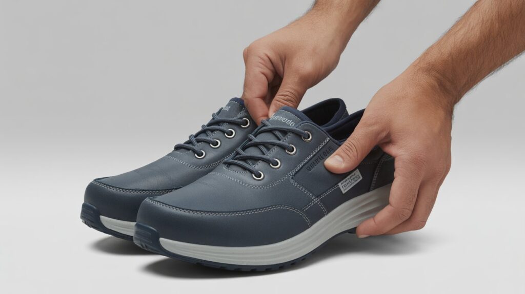 Close-up of best diabetic shoes for men showing wide toe box and cushioned sole for comfort and support
