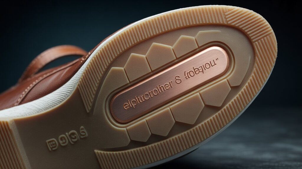 Close-up of rubber sole on the best grounding shoes for men designed for natural foot connection and comfort