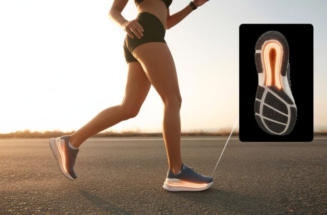 Female runner wearing best running shoes for women with flat feet featuring arch support and cushioned sole for stability and comfort