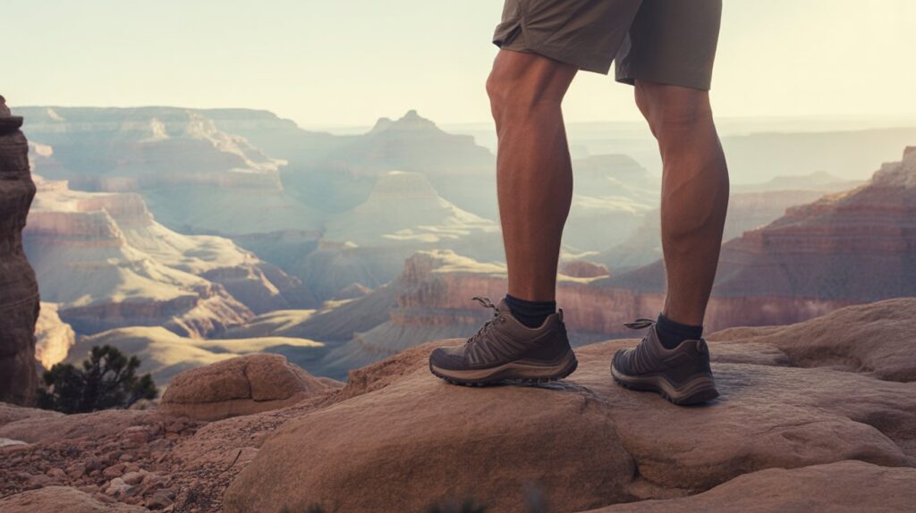 Best shoes for hiking the Grand Canyon on rocky trail with scenic canyon view