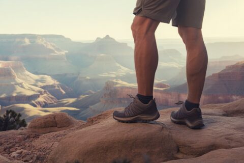 Best shoes for hiking the Grand Canyon on rocky trail with scenic canyon view