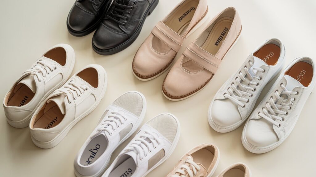 Collection of the best shoes with arch support for women including casual sneakers, loafers, and comfortable everyday footwear.